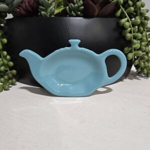 Turquoise Blue Tea Bag Holder Spoon Rest Le Creuset NEW